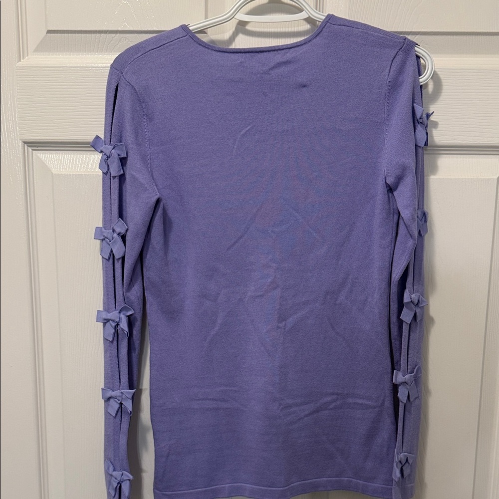 Lilly Pulitzer Lavender Long Sleeve V-Neck Top - Picture 6 of 9